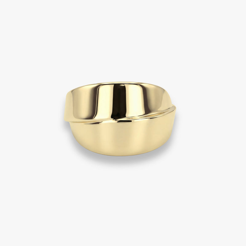 Modern Overlap Statement Gold Ring