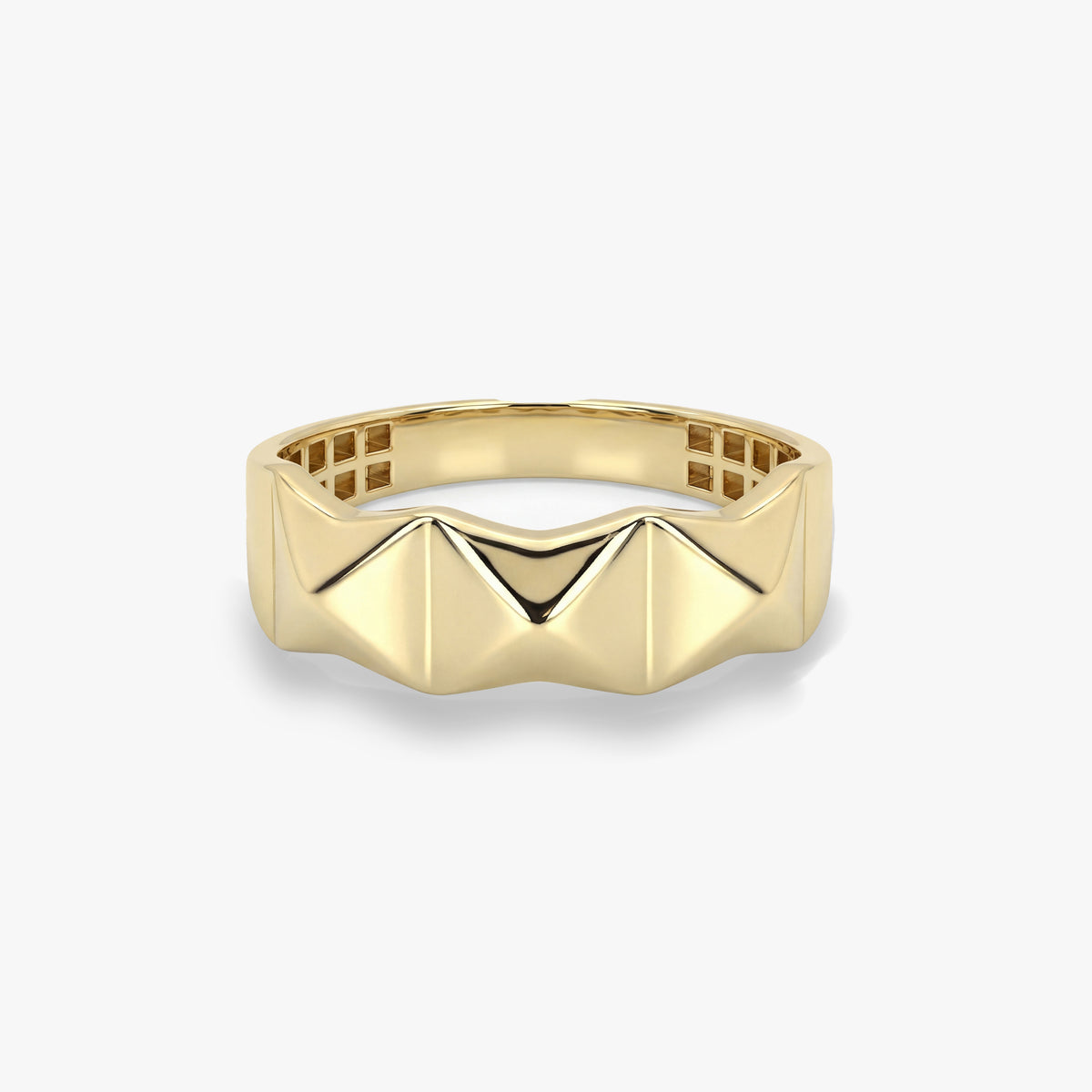 Solid Gold Pyramid Ring