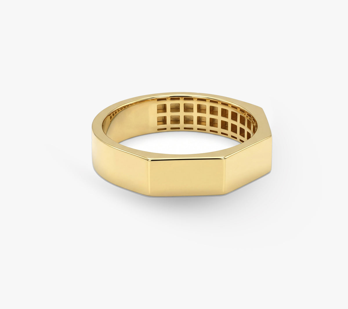 Gold Hexagon Band Ring