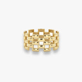 Gold Geometric Openwork Ring