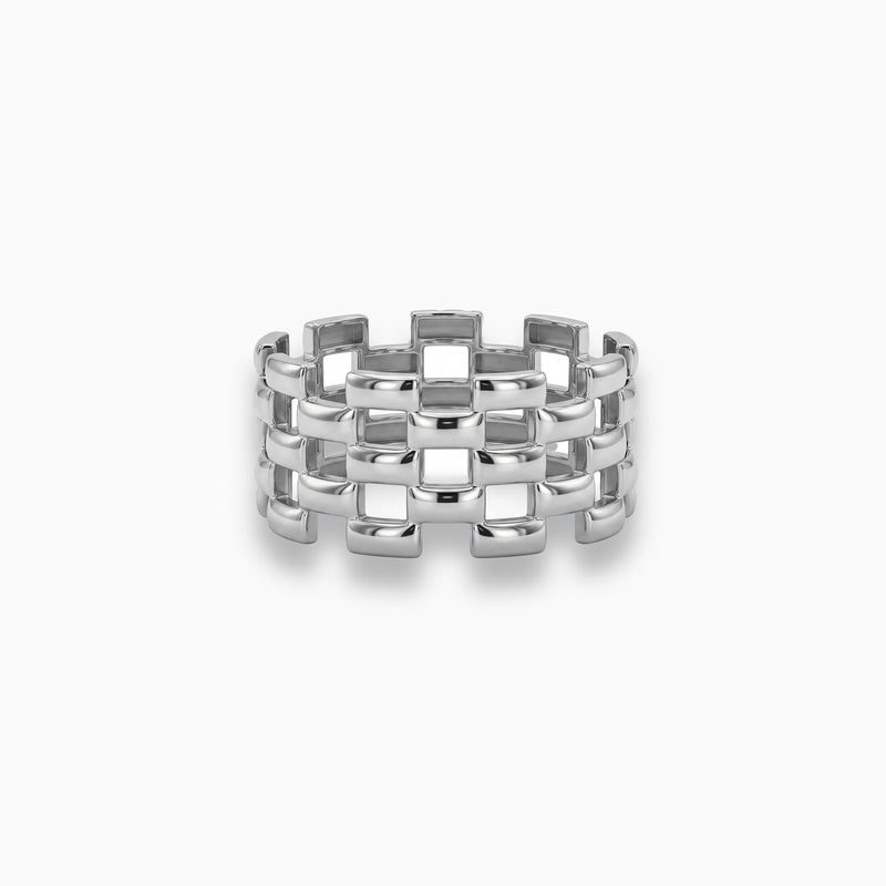 Gold Geometric Openwork Ring