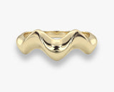 Solid Gold Sculpted Wave Ring