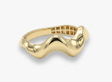 Solid Gold Sculpted Wave Ring