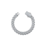 Solid Gold Pavé Miami Cuban Bracelet with Diamond Clasp – 11mm