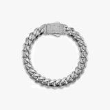 Solid Gold Miami Cuban Bracelet with Diamond Clasp – 11mm