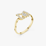Gold Lotus Diamond Ring