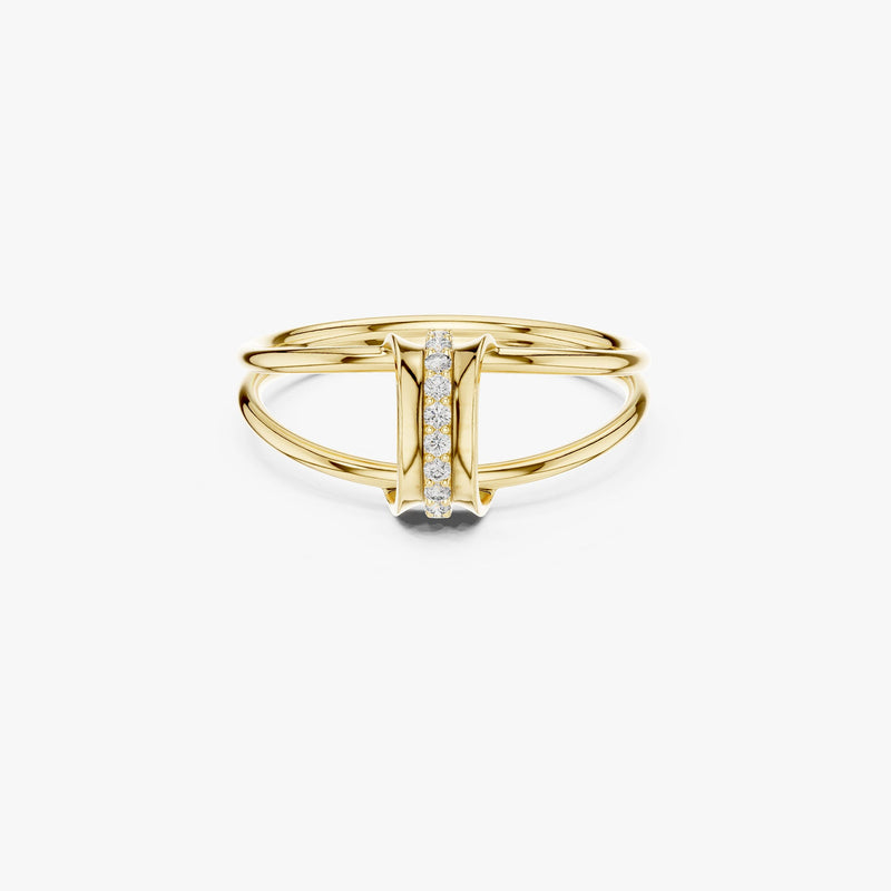 Gold Double Band Diamond Ring