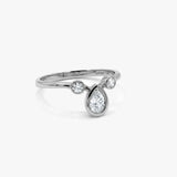 Pear Bezel Diamond Ring in Gold