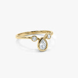 Pear Bezel Diamond Ring in Gold