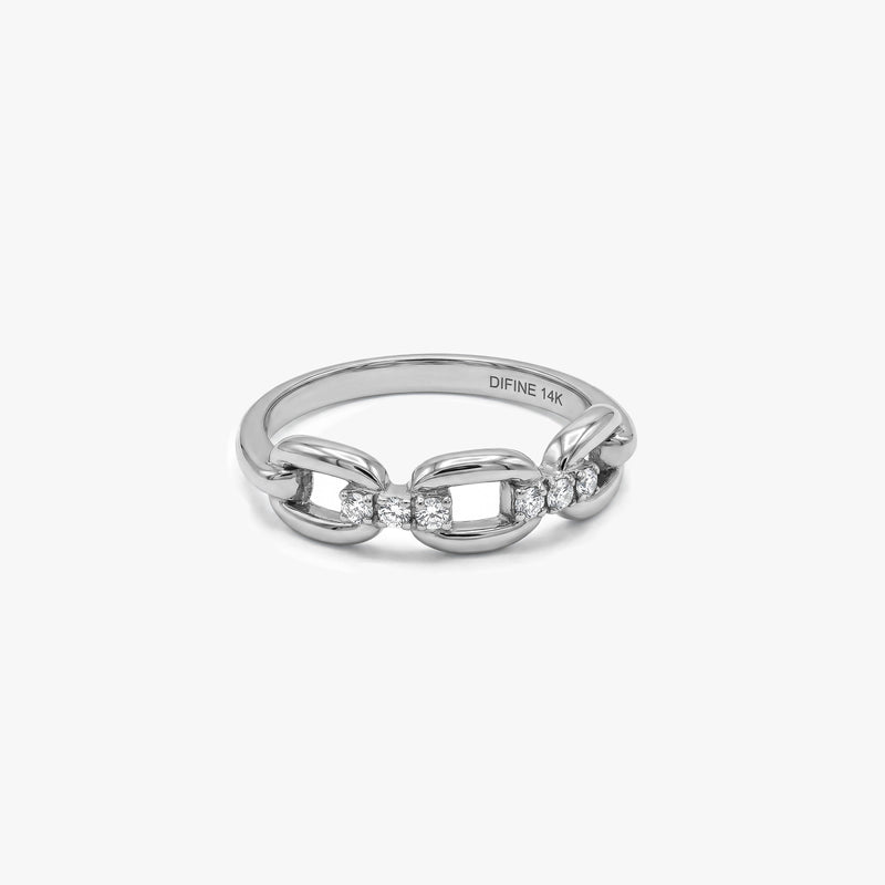 Gold Diamond Chain Ring