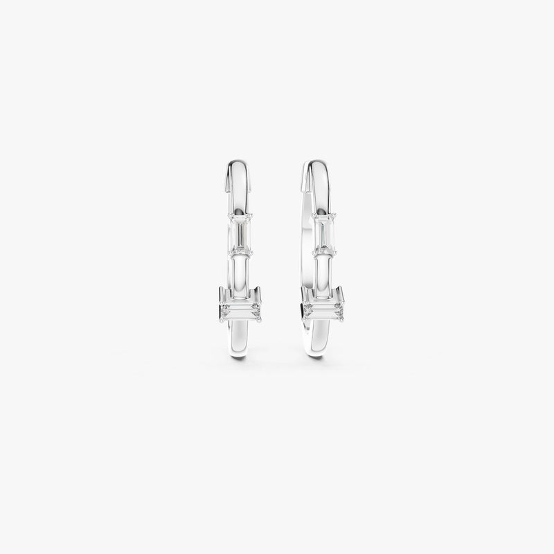 Baguette Diamond Huggie Earrings