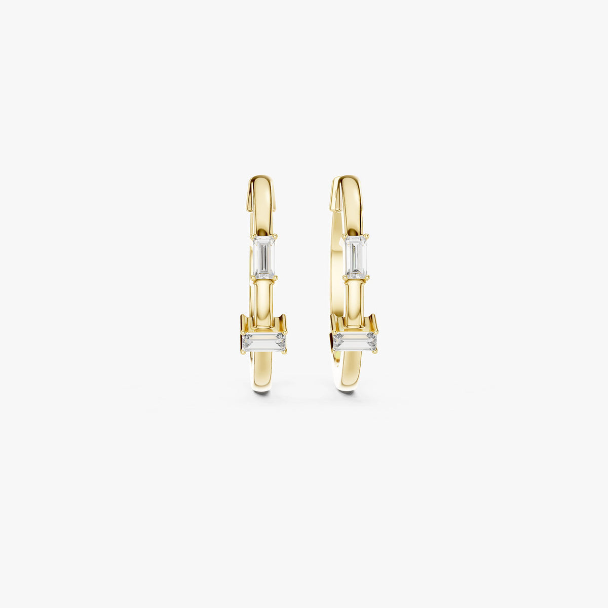 Baguette Diamond Huggie Earrings