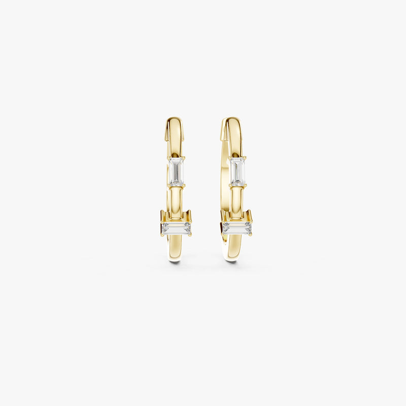 Baguette Diamond Huggie Earrings