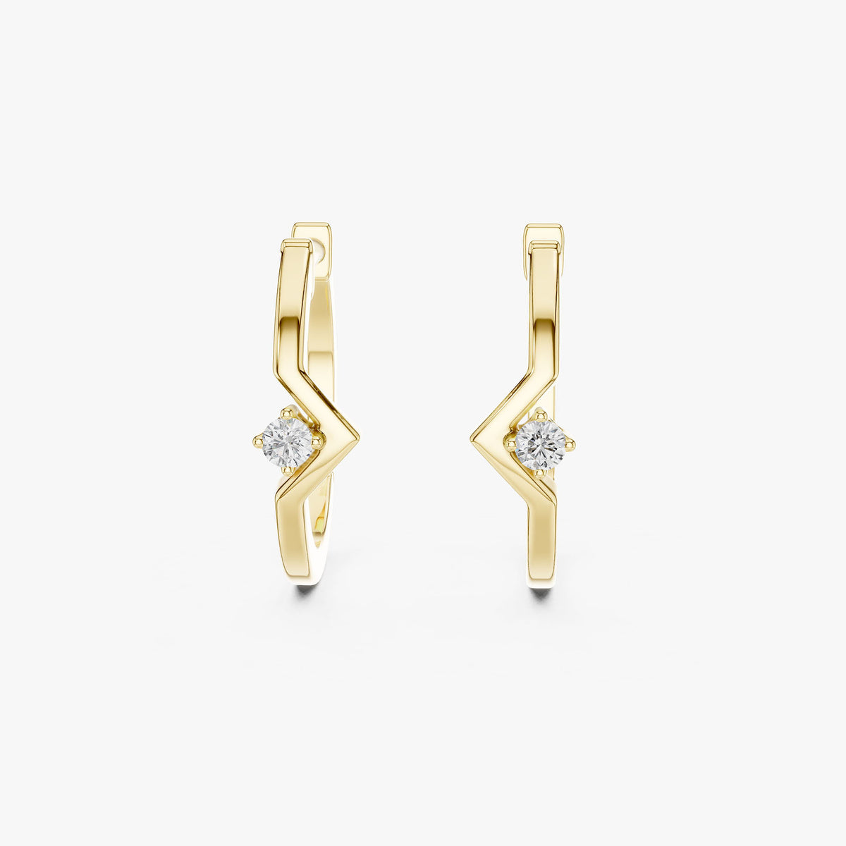 Geometric Gold Huggie Earrings