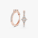 Lab Grown Diamond Cluster Huggie Earrings