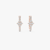 Lab Grown Diamond Cluster Huggie Earrings