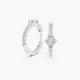 Lab Grown Diamond Cluster Huggie Earrings