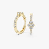 Lab Grown Diamond Cluster Huggie Earrings