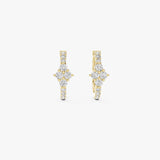 Lab Grown Diamond Cluster Huggie Earrings