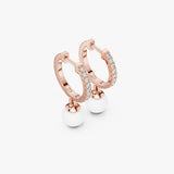Pearl Drop Hoop Earrings