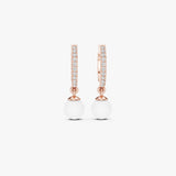 Pearl Drop Hoop Earrings