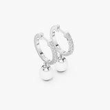 Pearl Drop Hoop Earrings
