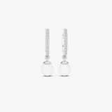 Pearl Drop Hoop Earrings