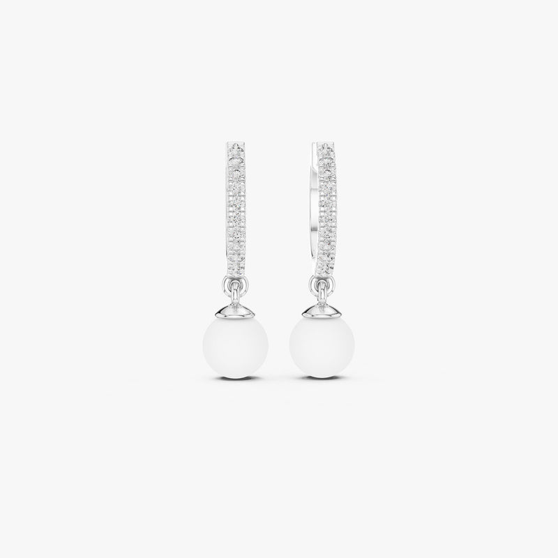 Pearl Drop Hoop Earrings