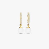 Pearl Drop Hoop Earrings