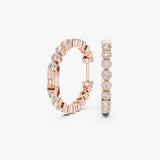 Bezel Diamond Huggie Hoop Earrings