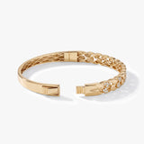 14K Solid Gold Diamond Link Bangle Bracelet