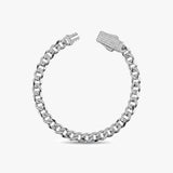 Solid Gold Half Pavé Miami Cuban Bracelet with Diamond Clasp – 7mm