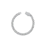 Solid Gold Half Pavé Miami Cuban Bracelet with Diamond Clasp – 7mm