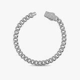 Solid Gold Pavé Miami Cuban Bracelet with Diamond Clasp – 7mm