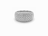 Gold Woven Dome Ring with Lab Grown Diamonds
