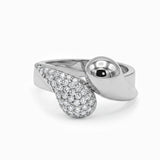 Gold Asymmetrical Ring with Lab Grown Diamonds