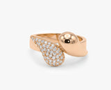 Gold Asymmetrical Ring with Lab Grown Diamonds