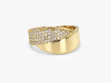 Gold Modern Pavé Ring with Lab Grown Diamonds