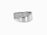 Gold Modern Pavé Ring with Lab Grown Diamonds