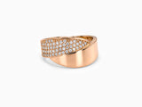 Gold Modern Pavé Ring with Lab Grown Diamonds