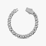 Solid Gold Half Pavé Miami Cuban Bracelet with Diamond Clasp – 9mm