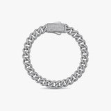 Solid Gold Pavé Miami Cuban Bracelet with Diamond Clasp – 9mm