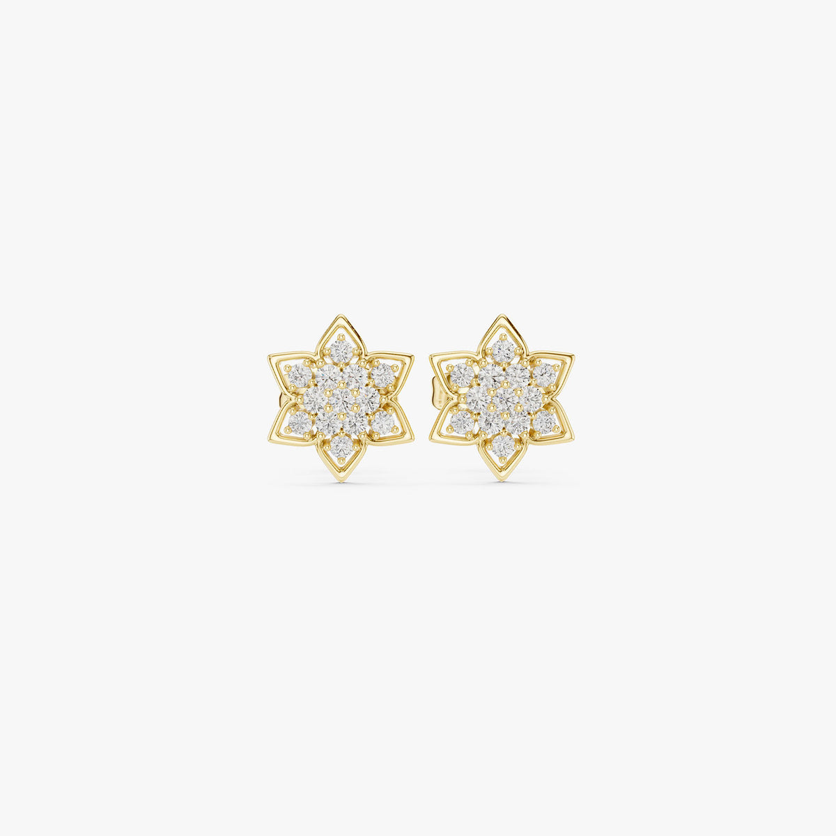 Floral Diamond Stud Earrings