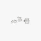 Gold Diamond Cluster Stud Earrings