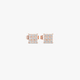 Gold Diamond Cluster Stud Earrings