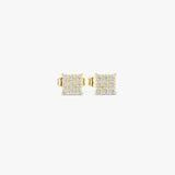 Gold Diamond Cluster Stud Earrings