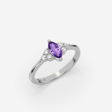 Marquise Amethyst Ring in Gold