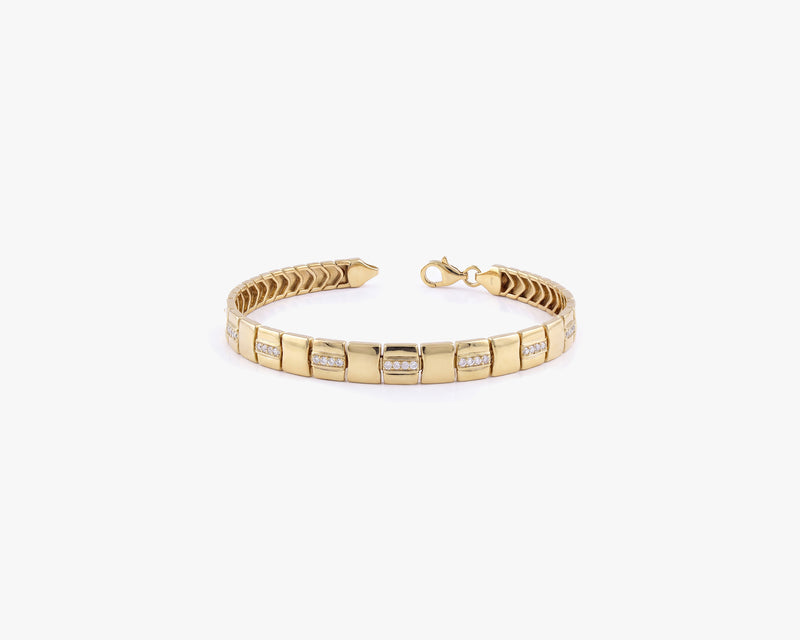 Solid Gold Diamond Link Bracelet