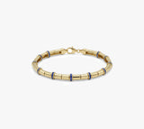 Solid Gold Blue Stone Station Bracelet