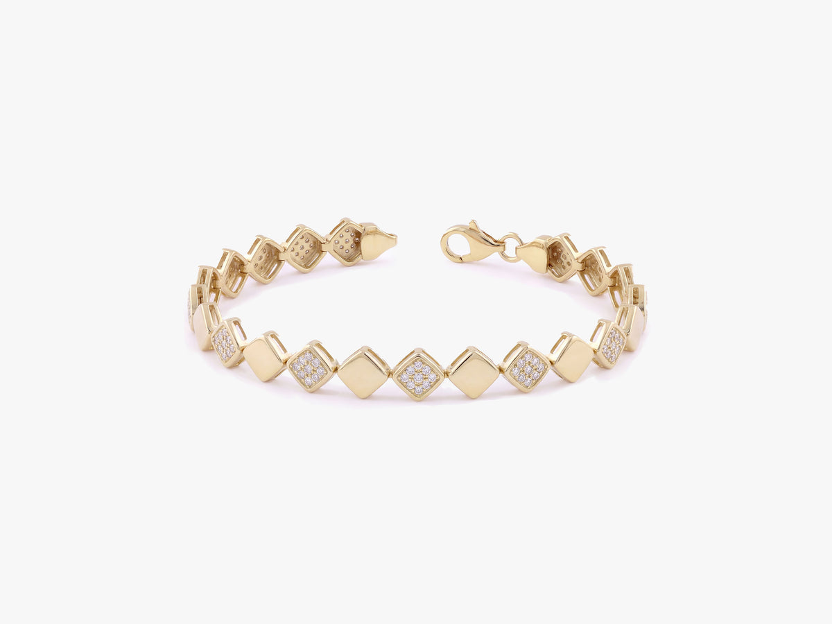 Diamond Tile Bracelet in Gold